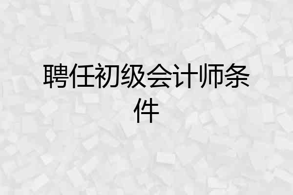 聘任初级会计师条件