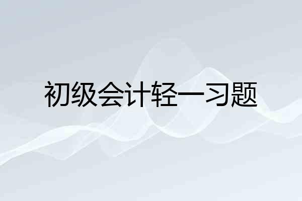 初级会计轻一习题