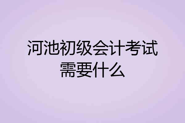 河池初级会计考试需要什么