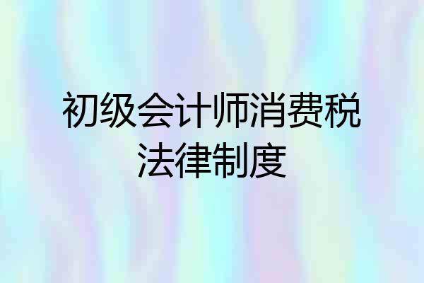 初级会计师消费税法律制度
