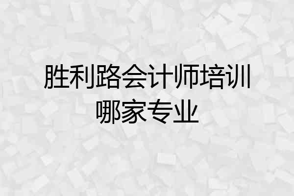 胜利路会计师培训哪家专业