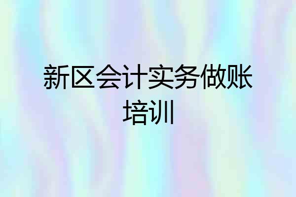 新区会计实务做账培训