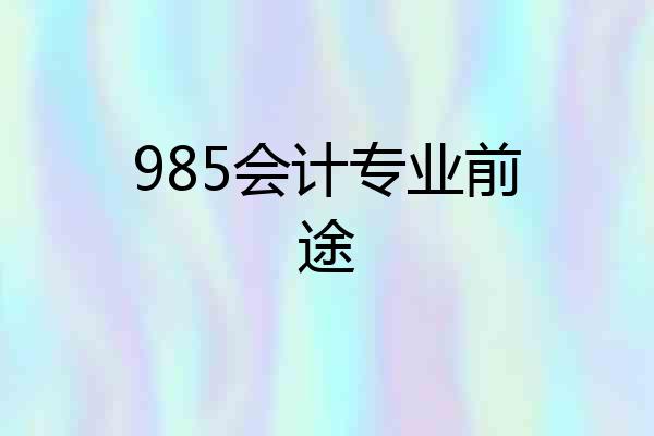 985会计专业前途