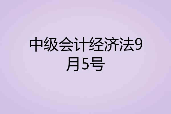 中级会计经济法9月5号