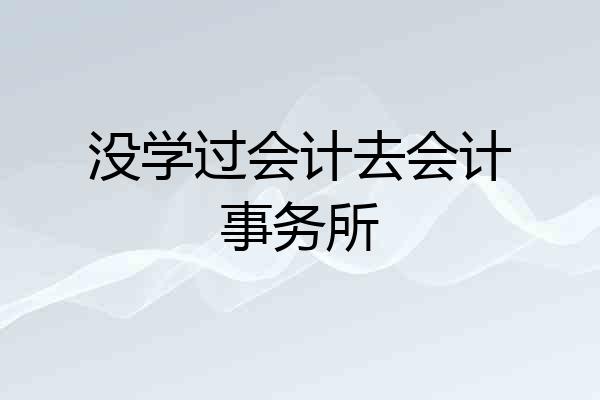 没学过会计去会计事务所