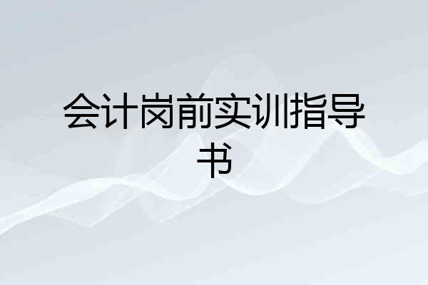 会计岗前实训指导书