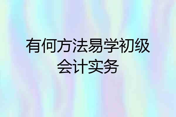 有何方法易学初级会计实务