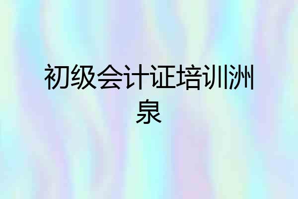 初级会计证培训洲泉