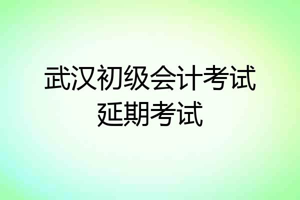武汉初级会计考试延期考试