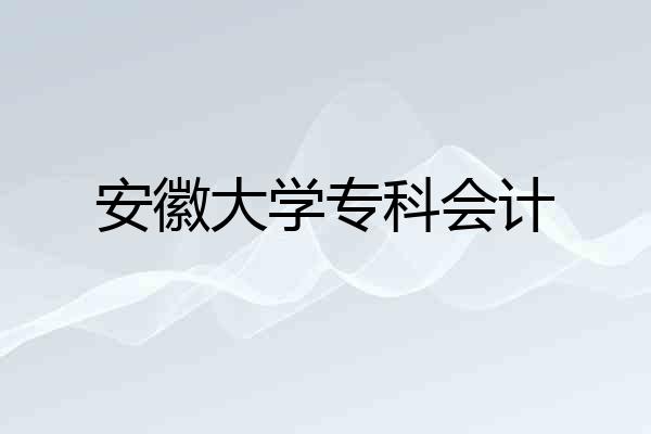 安徽大学专科会计