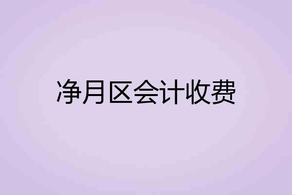 净月区会计收费