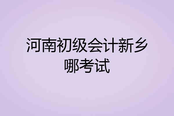 河南初级会计新乡哪考试
