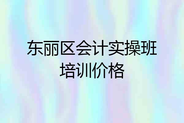 东丽区会计实操班培训价格