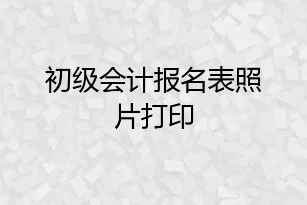 初级会计报名表照片打印