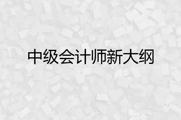 中级会计师新大纲