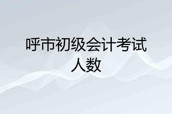 呼市初级会计考试人数