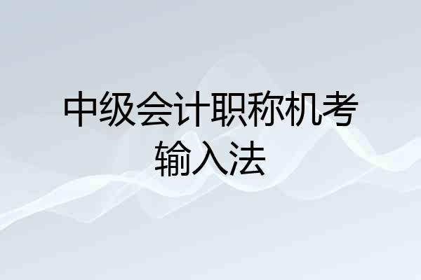 中级会计职称机考输入法
