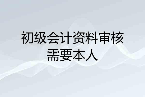 初级会计资料审核需要本人