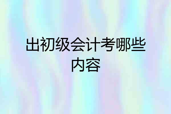 出初级会计考哪些内容