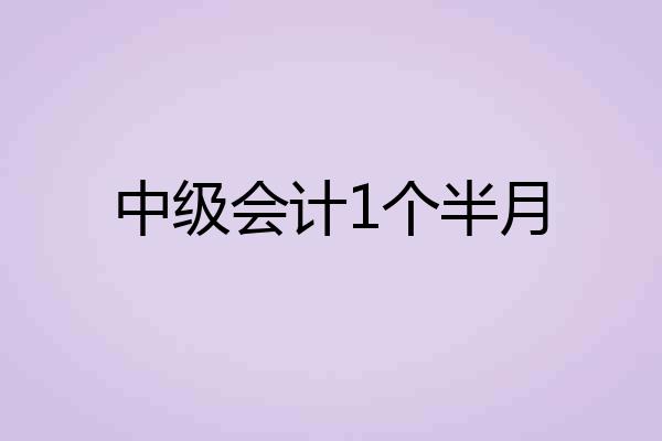 中级会计1个半月