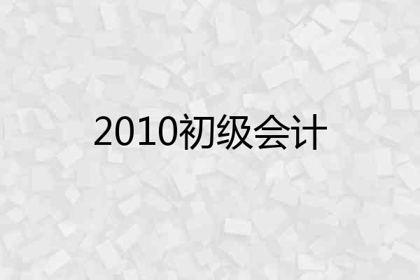 2010初级会计