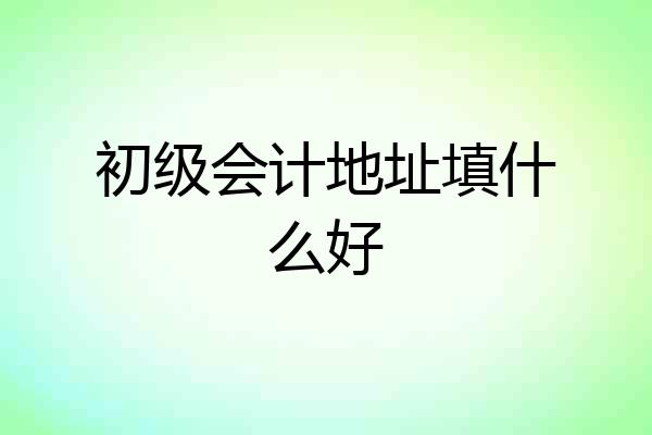 初级会计地址填什么好