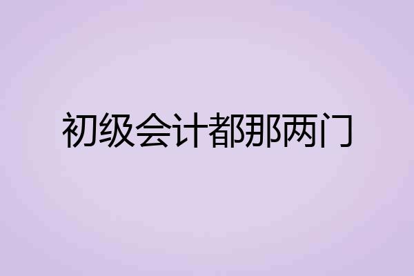 初级会计都那两门