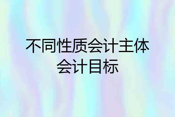 不同性质会计主体会计目标