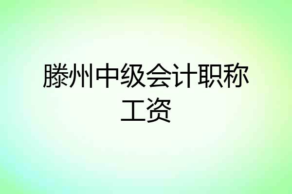 滕州中级会计职称工资