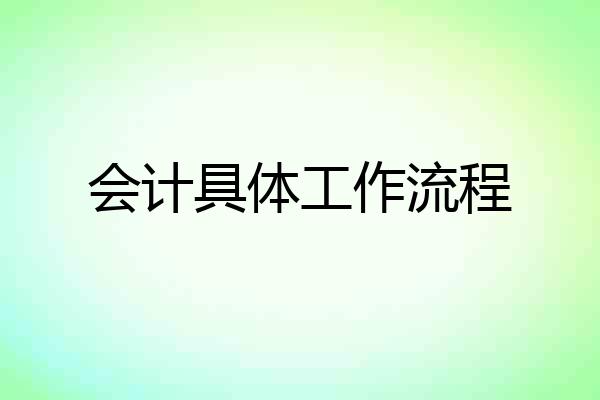 会计具体工作流程