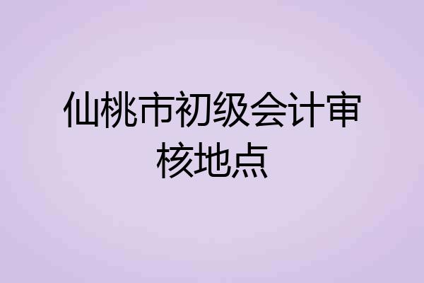 仙桃市初级会计审核地点