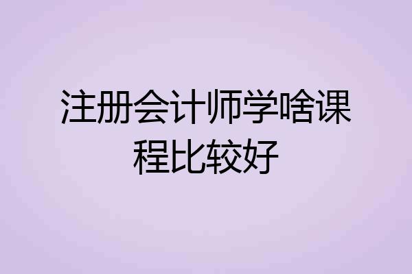 注册会计师学啥课程比较好