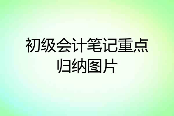 初级会计笔记重点归纳图片