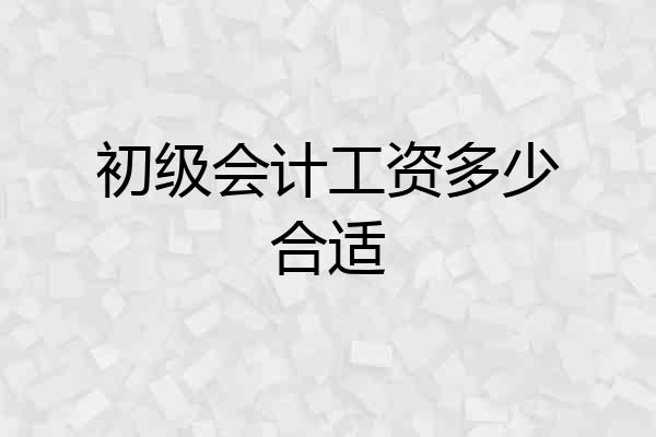 初级会计工资多少合适