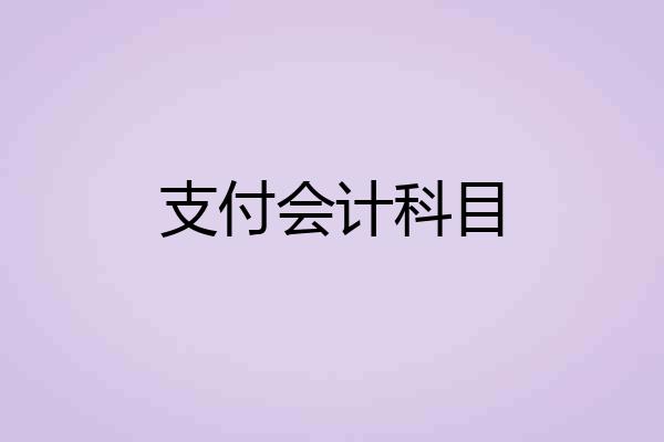 支付会计科目