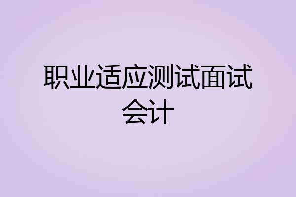 职业适应测试面试会计