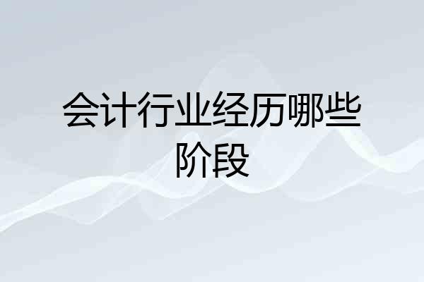 会计行业经历哪些阶段