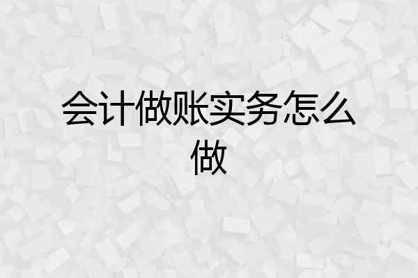 会计做账实务怎么做