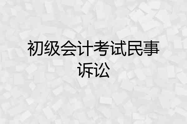 初级会计考试民事诉讼