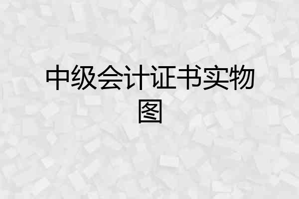 中级会计证书实物图