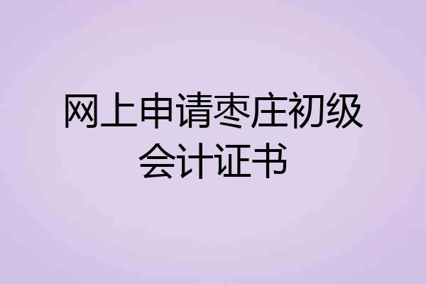 网上申请枣庄初级会计证书