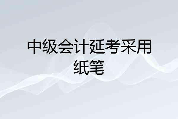中级会计延考采用纸笔