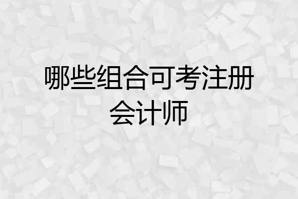 哪些组合可考注册会计师