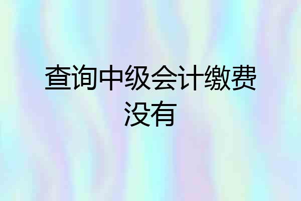 查询中级会计缴费没有