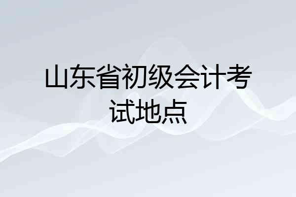 山东省初级会计考试地点