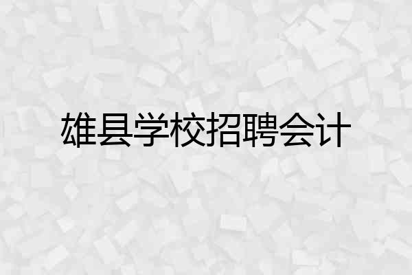 雄县学校招聘会计