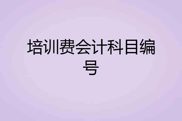 培训费会计科目编号