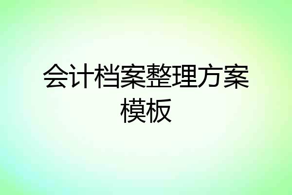 会计档案整理方案模板