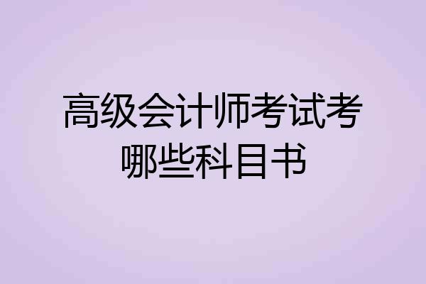高级会计师考试考哪些科目书