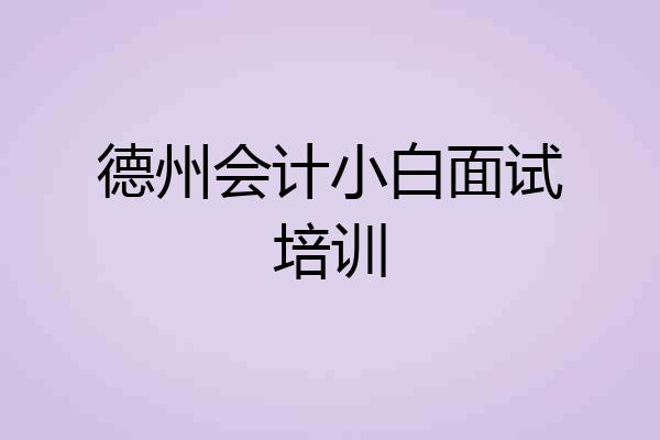 德州会计小白面试培训